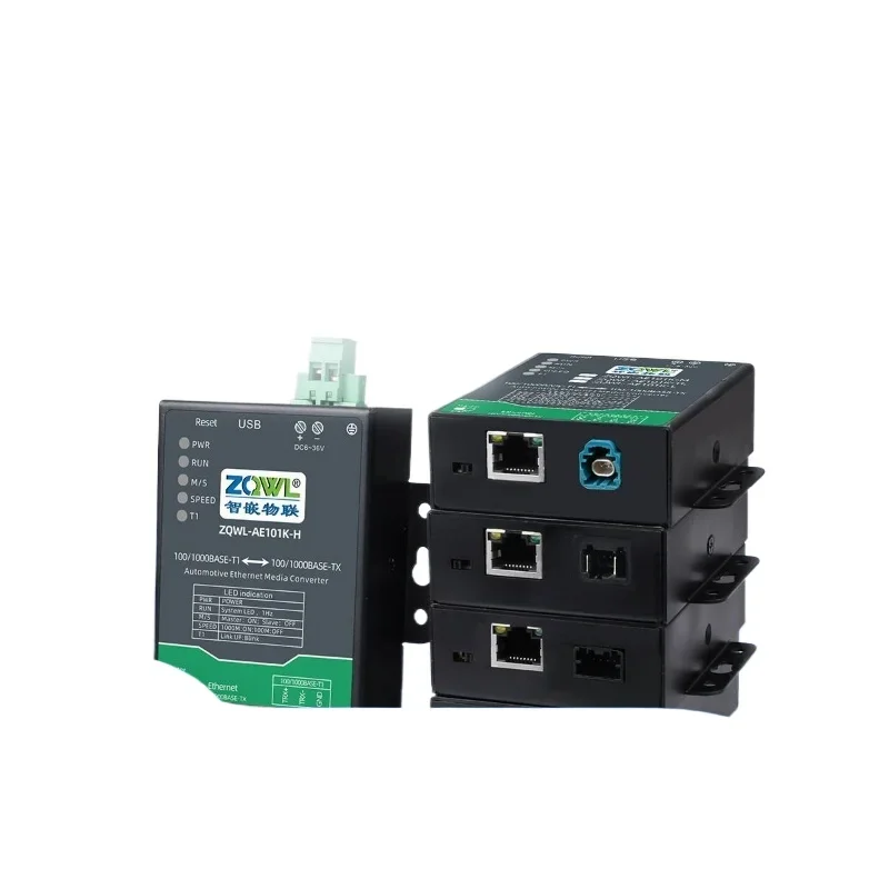 Zqwl Gigabit 100 M Vehicle-Mounted Ethernet Converter 100/1000BASE-T1 to TX to RJ45