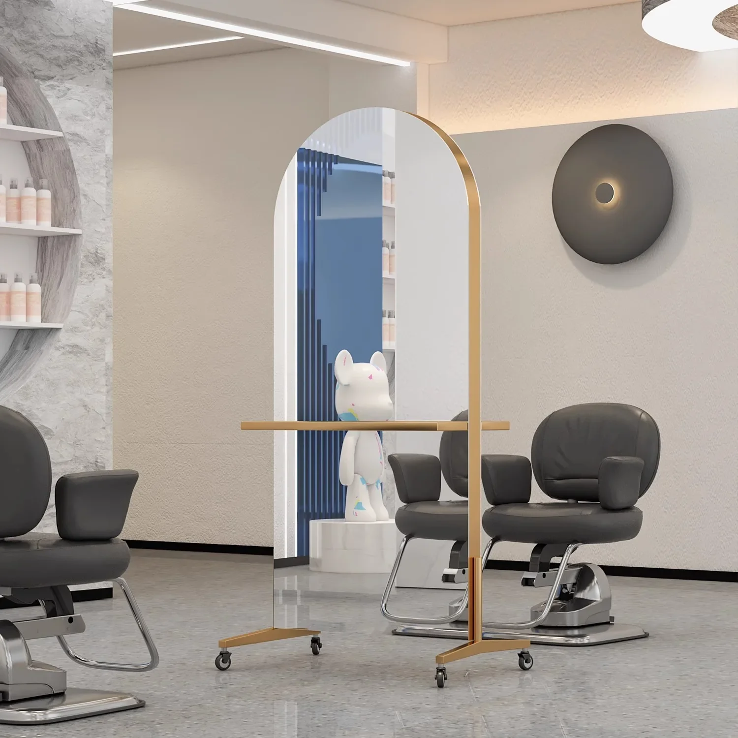 New high-end Taiwan perm and dyeing area double-sided mirror barber shop hair cutting special removable