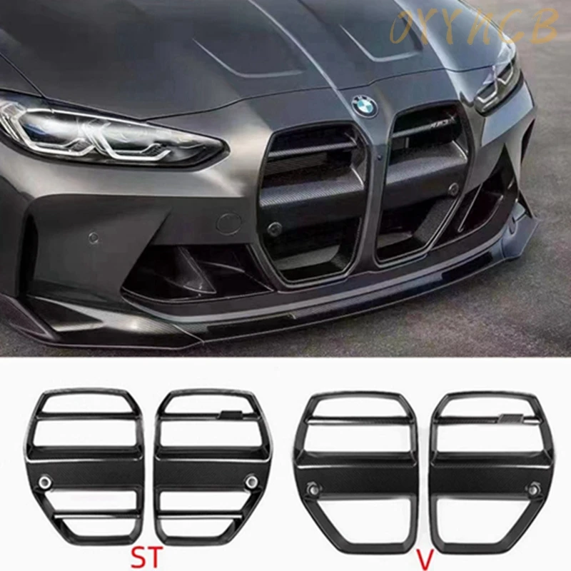 

Dry Carbon Fiber Front Bumper Grille Air Intake Racing Grills For BMW M3 M4 G80 G82 G83 2021-2023 V/ST Style