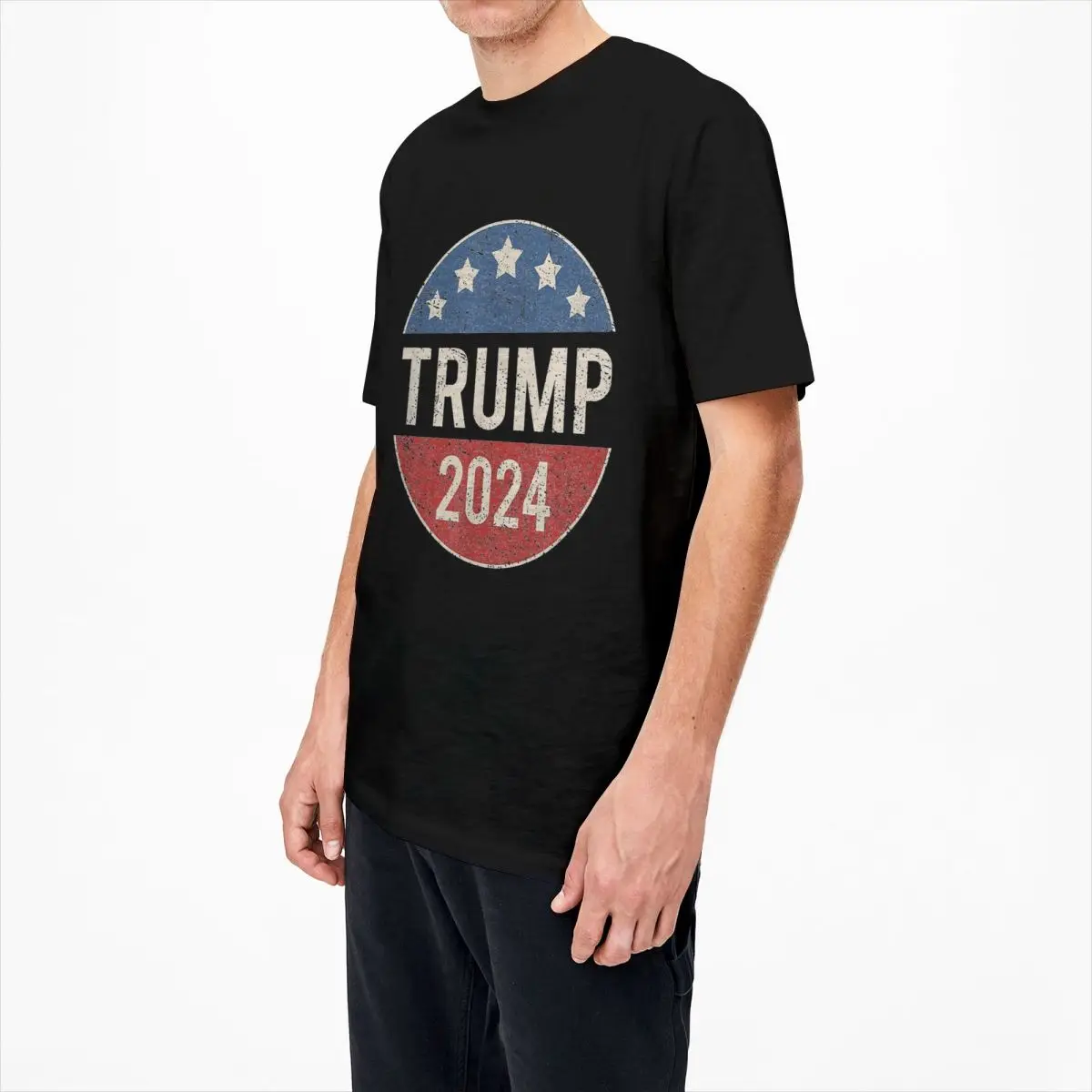 Oversized T-Shirt Trump 2024 Cotton T Shirts Re Elect President Trendy Cool Tee Shirt for Men Summer Casual Short Sleeve