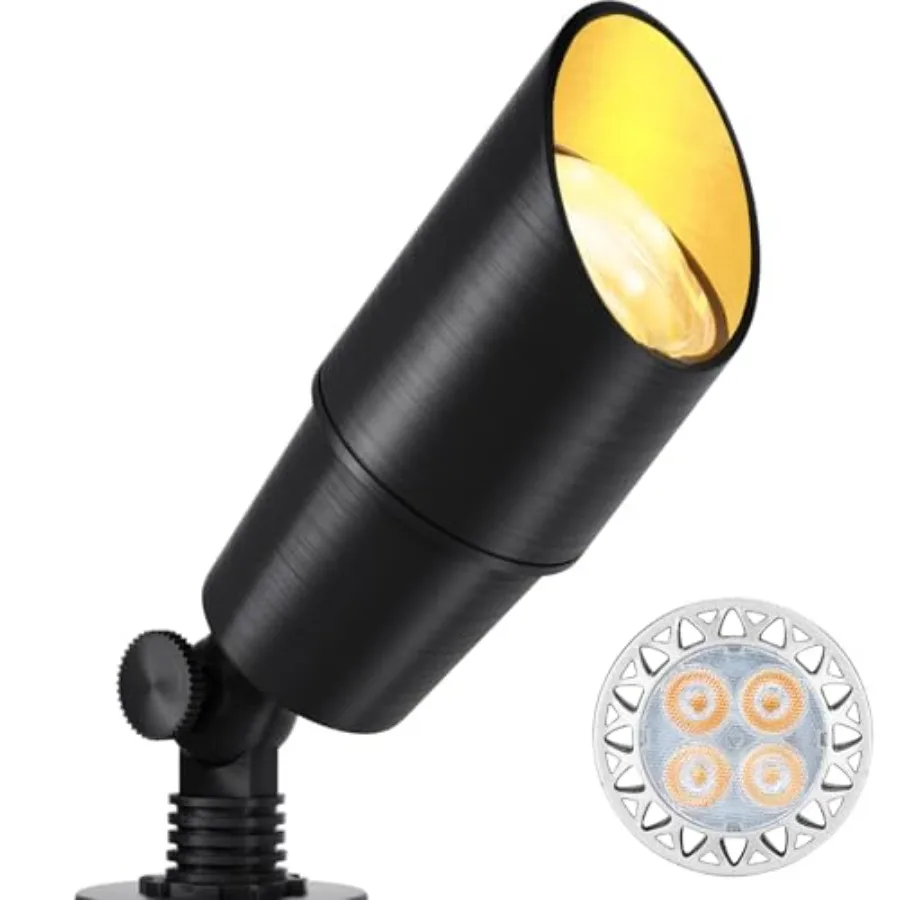 

12V Low Voltage Landscape Lighting, Adjustable LED Outdoor Spotlights for House, IP65 Waterproof Aluminum Garden Lighting for T