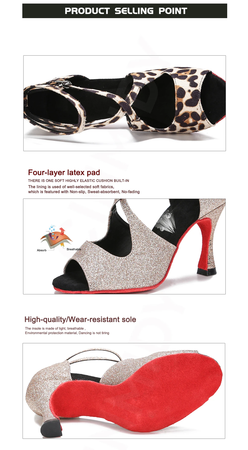 CINMIDY Leoparden-Latin-Tanzschuhe, Damen-Ballsaal-Tanzschuhe, Tango- und Salsa-Tanzschuhe, weiche Innensohle, Partyschuhe, Damensandalen. – Detail 6