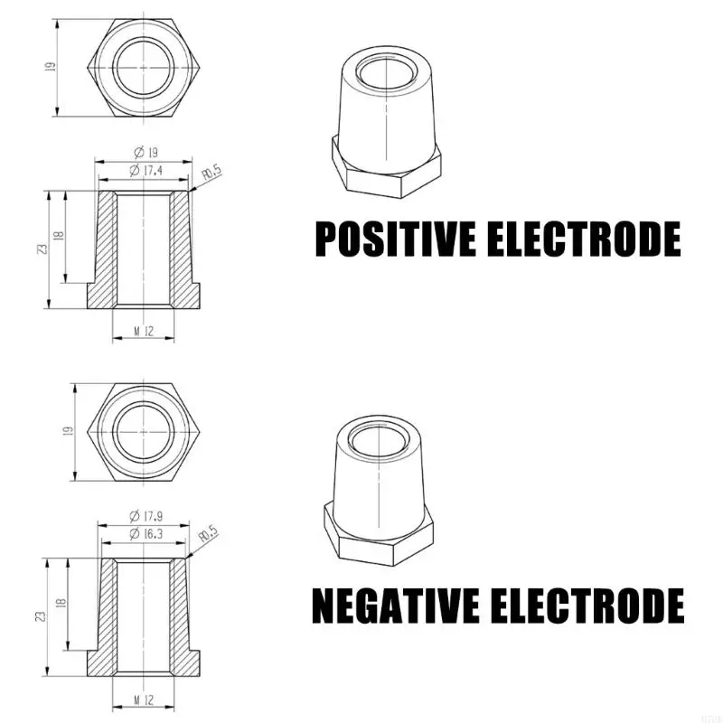M76E Satz mit 2 starken 12-mm-Aluminium-Batterieklemmenanschlüssen mit präzisen Gewinden für zuverlässigen elektrischen Kontakt – Detail 6