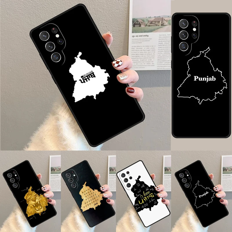 Punjab Map phone case Cover For Samsung Galaxy S24 Ultra S21 S22 Ultra S8 S9 S10E Note 10 Plus Note 20 FE S23