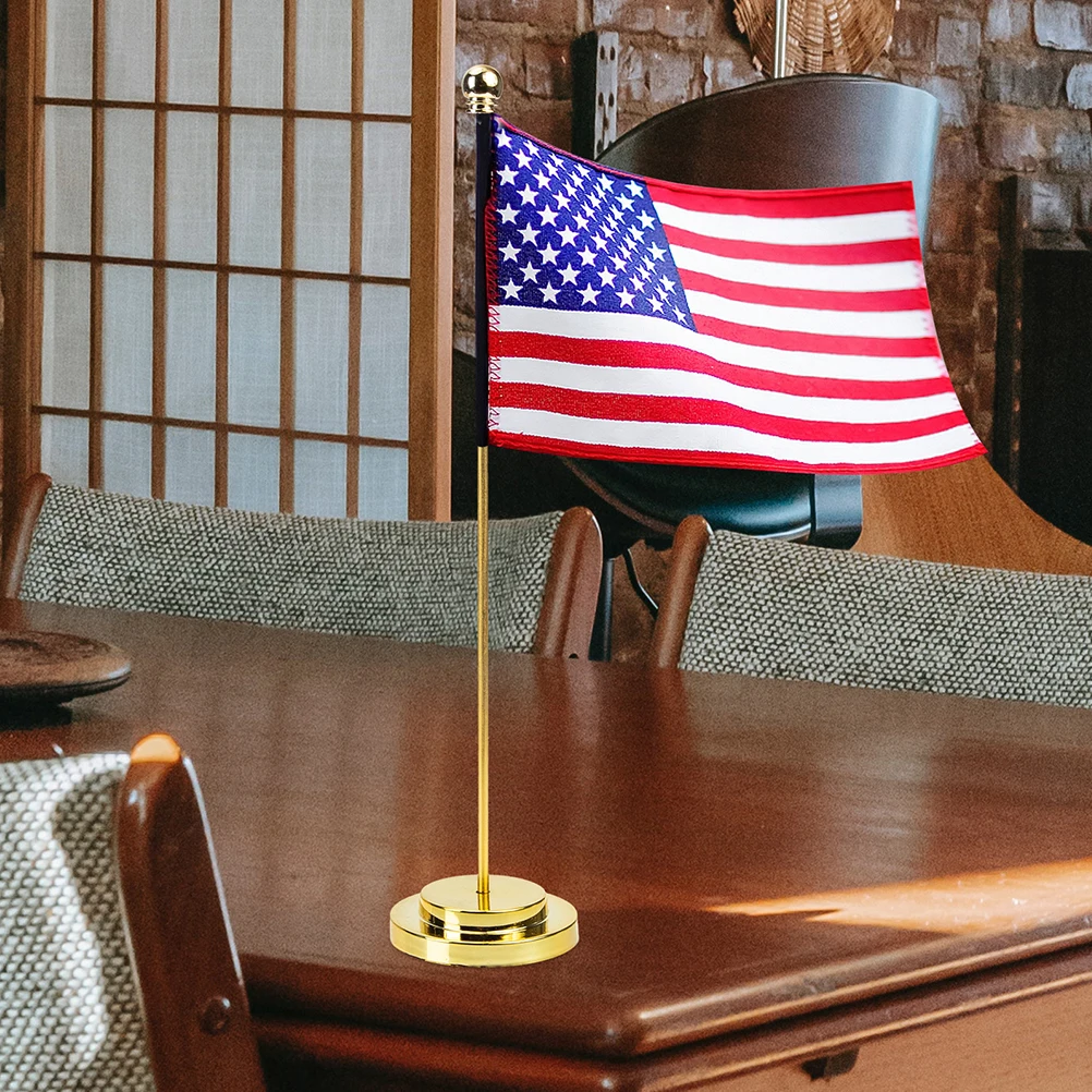 

2pcs Metal Sturdy Iron Table Pedestal Holder Compact Base Office Flag Stand For Office Home Decorative Flag Stand