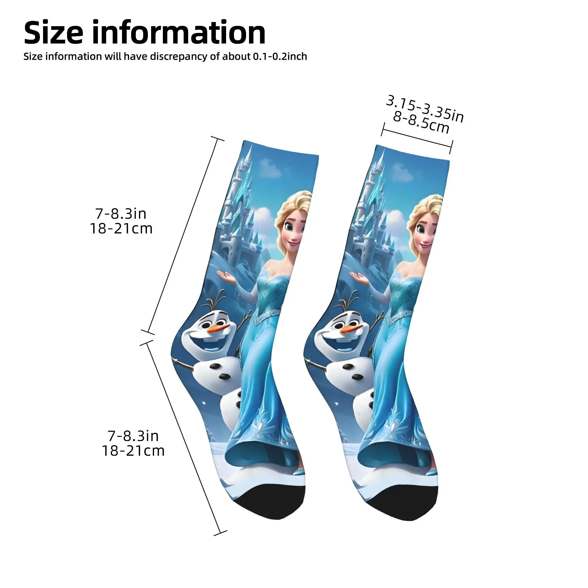 Frozen Anime Elsa Princess Print Dress Socks Merch for Daily Wear Cozy  Print Socks