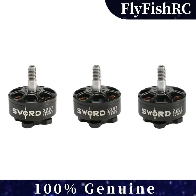 

FlyFishRC Sword 2207 1850KV 1950KV 2050KV 6S Brushless Motor Compatible with HQProp Gemfan 5inch Propeller for FPV RC Racing