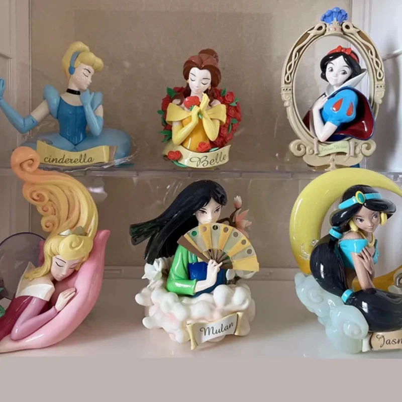 New Disney Princess Art Bust Series Mystery Box Anime Action Figures Art Gallery Collection Decorate Statue Ornament