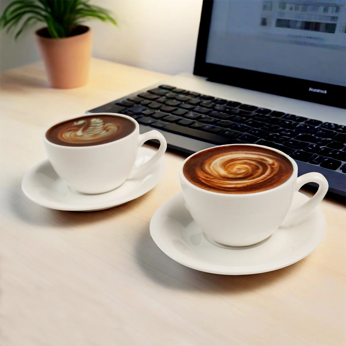 Sztuczny kubek do kawy z realistycznym wzorem latte art, personalizowane sztuczne wzory pianki latte do zdjęć.