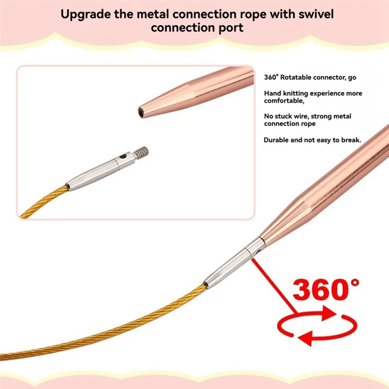 مجموعة إبر الحياكة الدائرية المصنوعة من الألومنيوم، خطافات كروشيه قابلة للتبديل، مجموعة ملحقات أدوات الحياكة والغزل #5