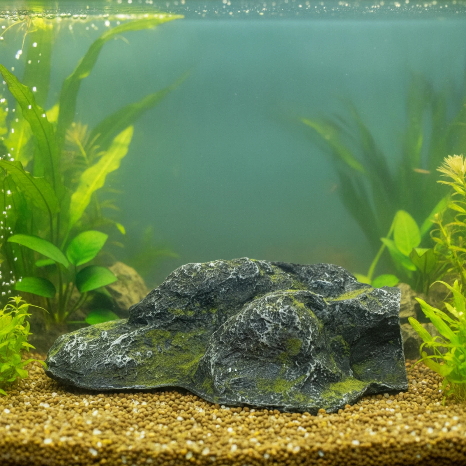 Artificial Rock with Moss Realistic Fiberglass Rock Artificial Moss Rocks Textured Prop Lightweight for Event Planners, Stage