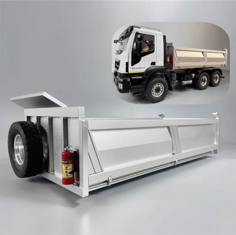 

6*6 Aluminum Alloy Cargo Bucket for 1/14 Tamiya RC Dump Truck Trailer Tipper Scania 770S R470 R620 Mercedes-Benz Actros DIY Part