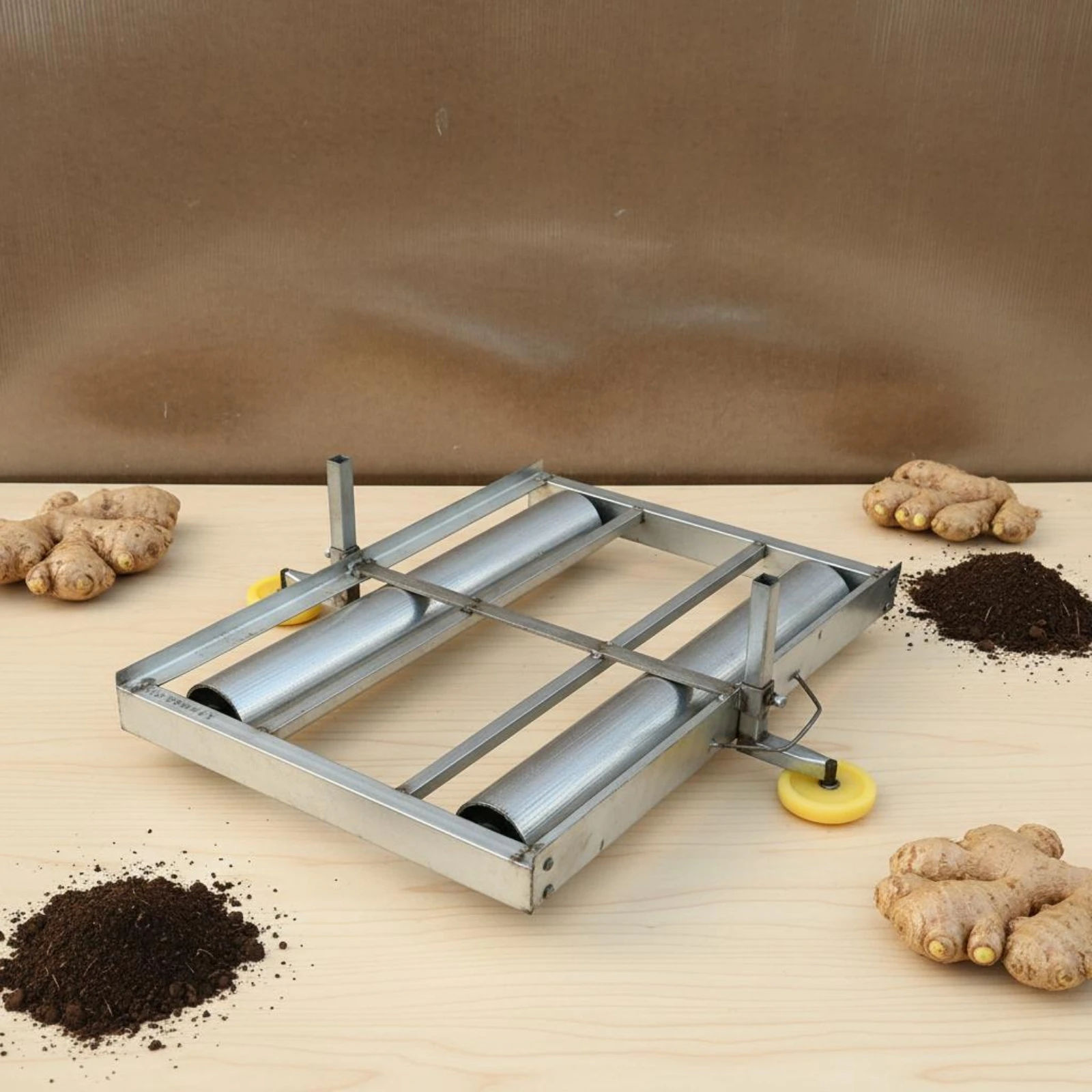 

Ginger Planting Wagon Wheeled Design Ginger Transport Wagon Farm Tool 1000 Lbs Load Capacity Shock Absorption
