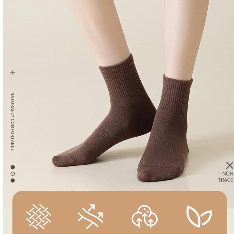 

10pairs Sock Leisure Athletic Sports Crew Dress Women Versatile Cotton Comfortable Solid Spring Autumn Breathable Short B2W137