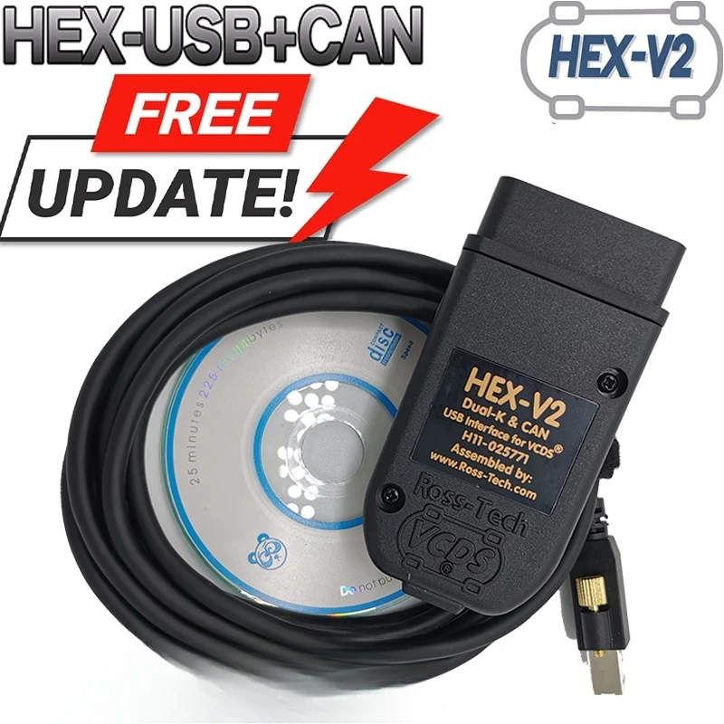 

HEX 2024 VCDS 24.7 VAG Scanner Tool Cable OBD2 Diagnostic Multi-Language HEX V2 Wesheu VCDS VAG COM For Audi SKODA VW Car