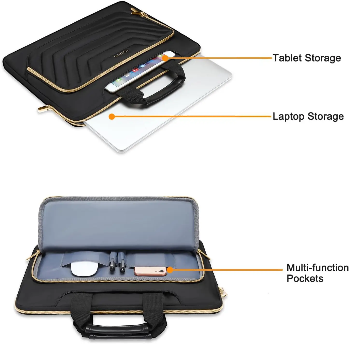 MOSISO Laptop Bag 13-16 inch Computer Bag Notebook Pouch Briefcases for MacBook Pro Air HP Dell  Lenovo Asus for Men and Woman