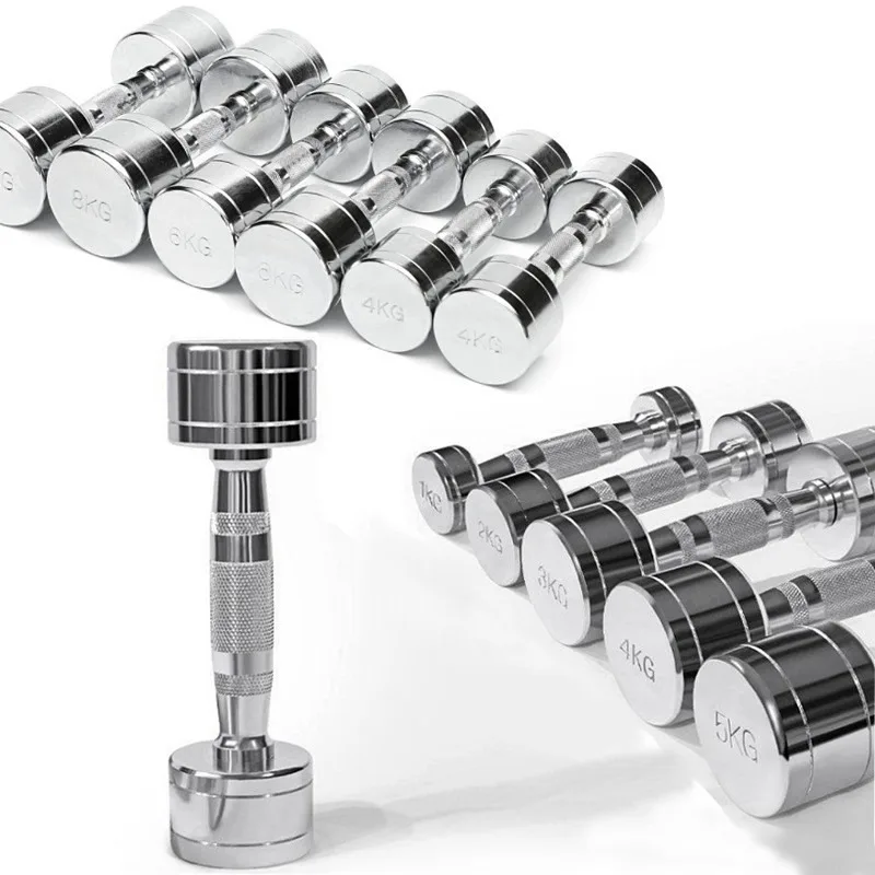 2-Pack Steel Dumbbells Ultracompact with Handles 1KG-20KG Home Gym Workout Choice of Size for Home Gym Strength Training