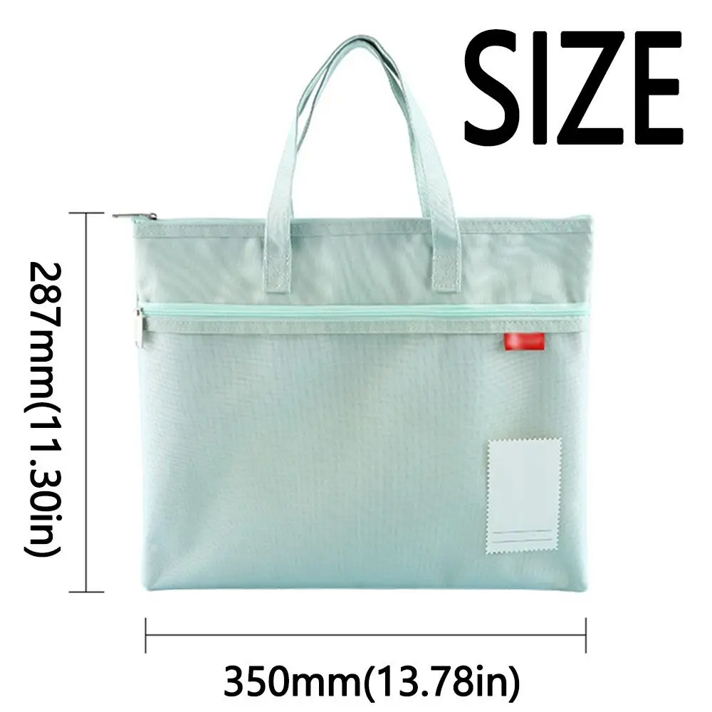 Portable Book Storage Bag Handheld Oxford Cloth a4 File Organizer Waterproof with Handle Zipper Mesh Bags Artwork Storage Bag