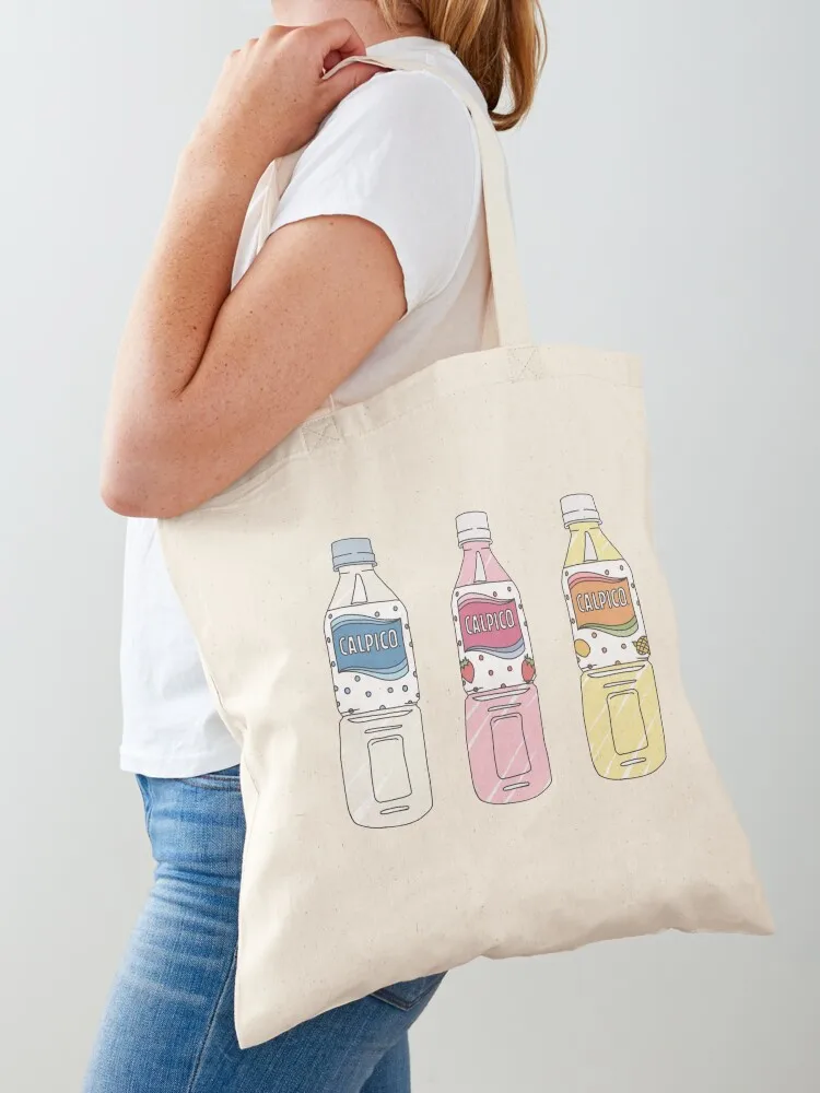 Calpis CALPICO Soft Drink TRIO Bolsa de mano de lona, bolso de hombro, bolsas reutilizables, bolsa de mano con pantalla
