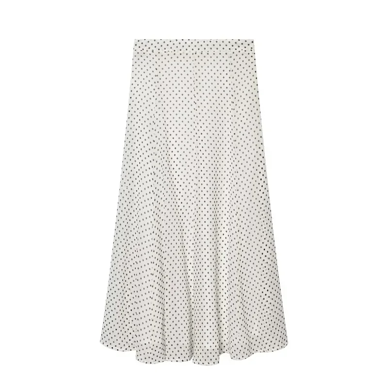 MUJER Polka Dot Blusen Damen Halbtransparente Blusen und Röcke Set Urlaubs-Strand-Tops für Frauen Langarm Casual Blusen – Detail 5