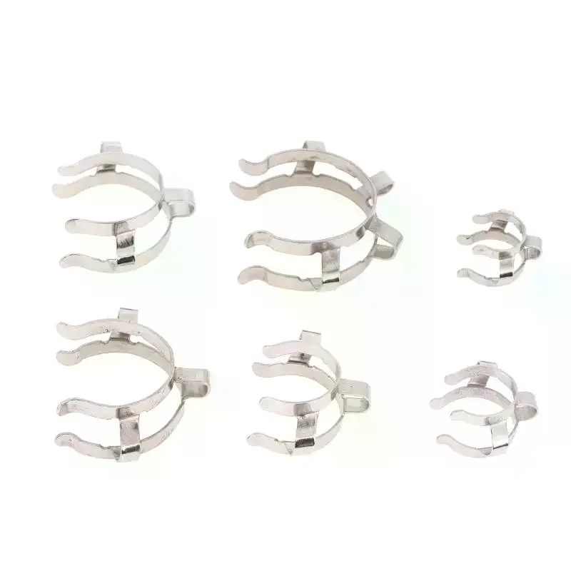 1Pc Stainless Steel Standard Ground Mouth Clip Caliber 14#19#24#29#34#45# Laboratory Clamp Heat Resisting Ground Clip Adapter