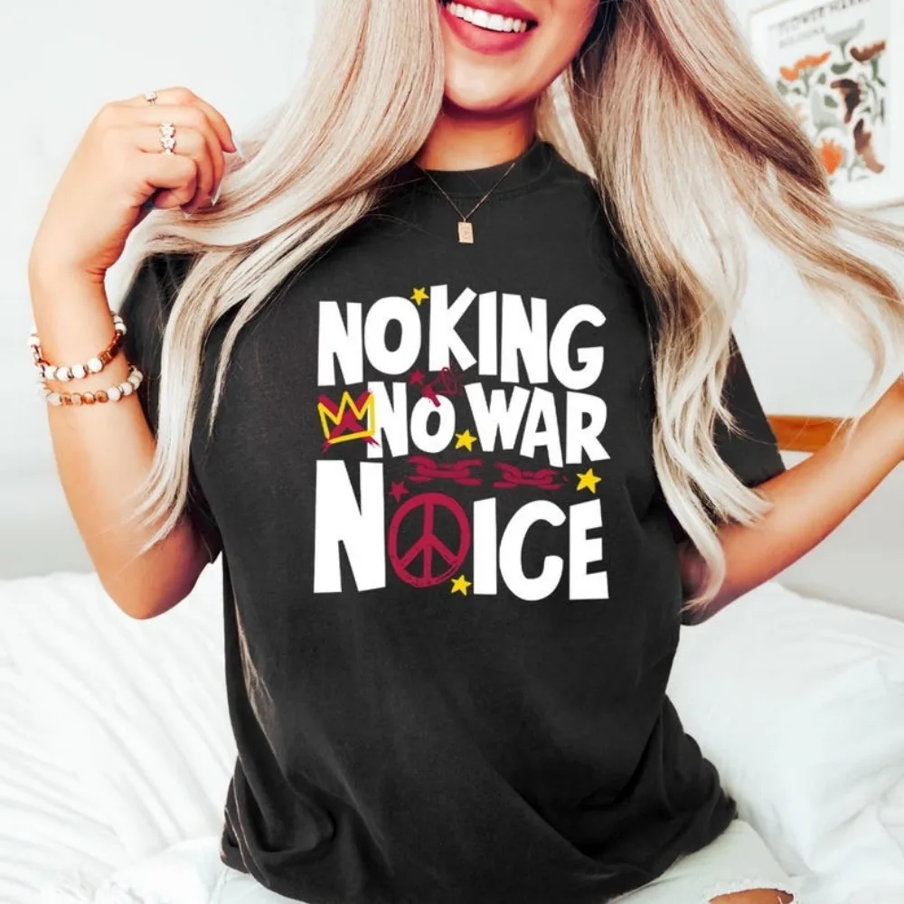 No Kings No Masters No ICE War T-Shirt Protest Activist Gift Political Resistance Movement Graphic Tees Women Breathe Tops