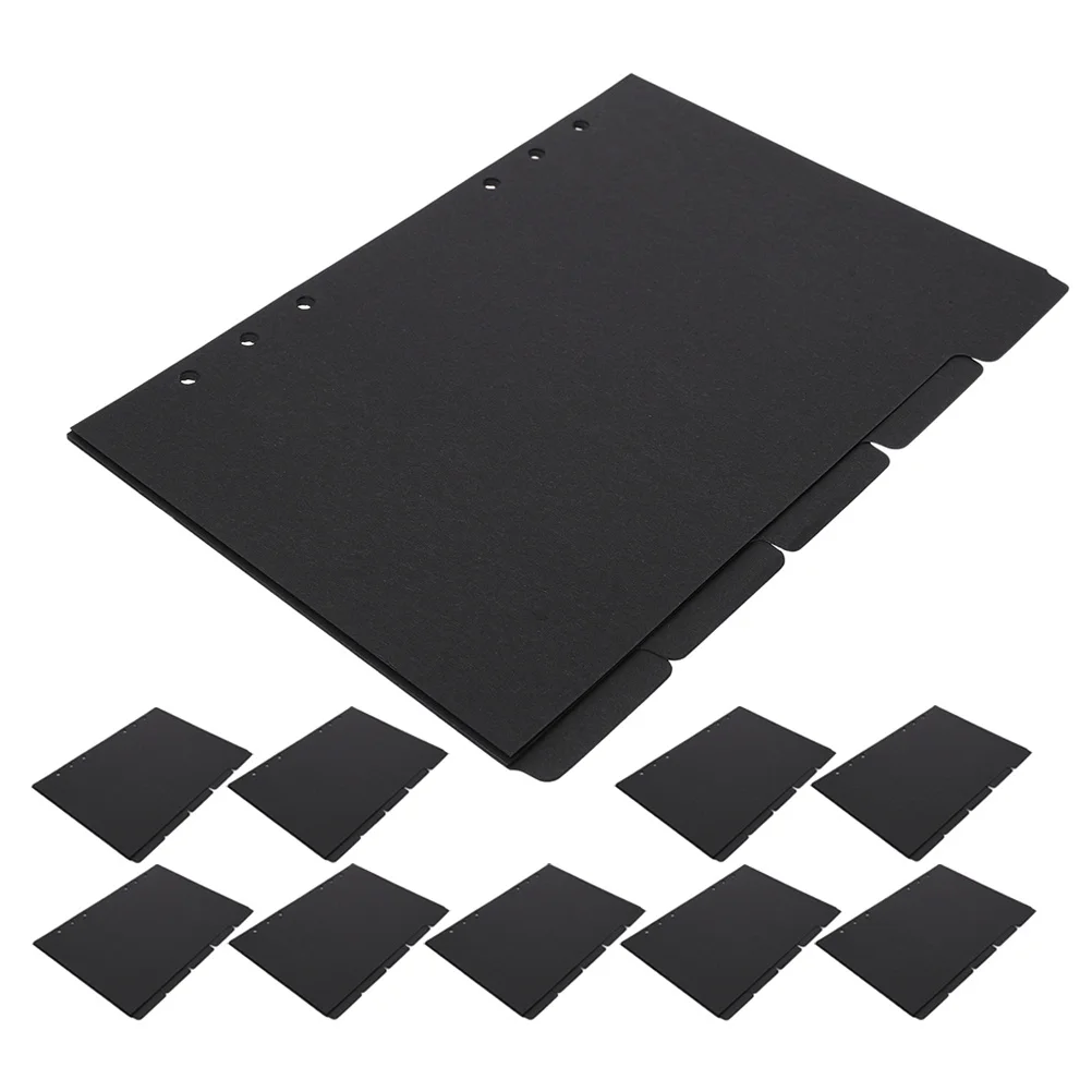 10 أوراق فواصل ورق، علامات تبويب الفهرس، منظم قابل للكتابة، مفكرة أوراق فضفاضة، تصنيف دفتر الملاحظات، علامات تبويب الموثق