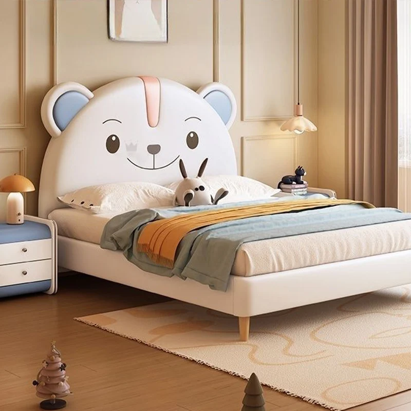 

#For Leather Cute Kids Bed Set Household Bear Girls or Boys High Quality Wooden Kids Bed with Storage
