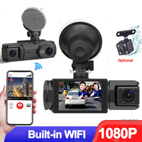 New 3 Channel 3 Way Dash Cam WIFI 1080P Front Car DVR Traffic Video Recorder Camera Dashcam Black Box