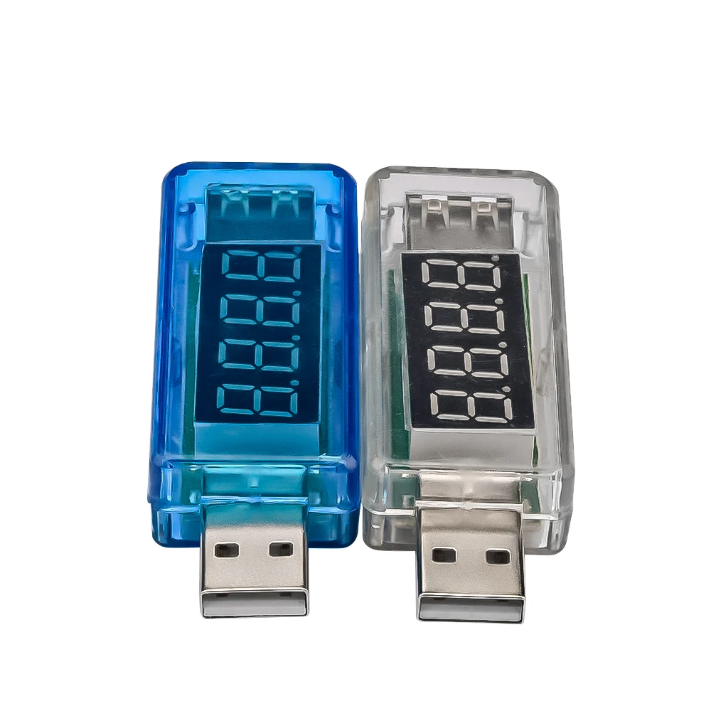 1Pcs Digital Voltmeter Ammeter DC3.3-7.5V 0A-3A Transparent Mini Voltage Current Meter Dual Display USB Tester