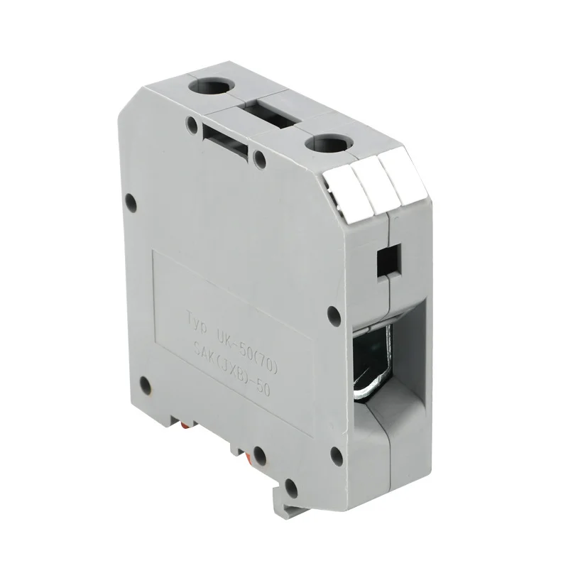 5Pcs UK50N 50mm² DIN Rail Terminal Block, Heavy Duty Pure Copper Voltage Connector (Flame Retardant)