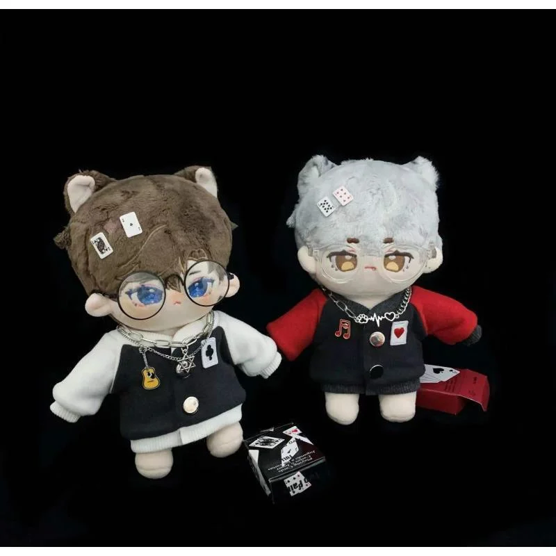 20cm Doll Clothes Mini Kpop Skz Anime Idol Baseball Jackets Black and White Coat Plush Toys Accessories Kids Fans Birthday Gifts