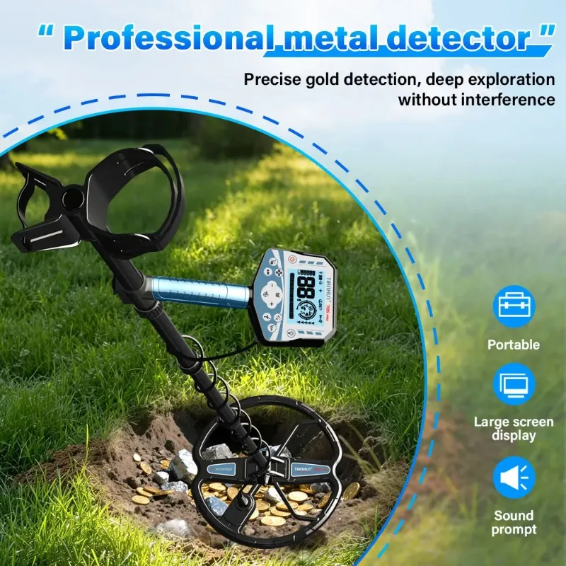 New Portable metal detector 705pro gold detector underground treasure metal detector tracker with waterproof search coil