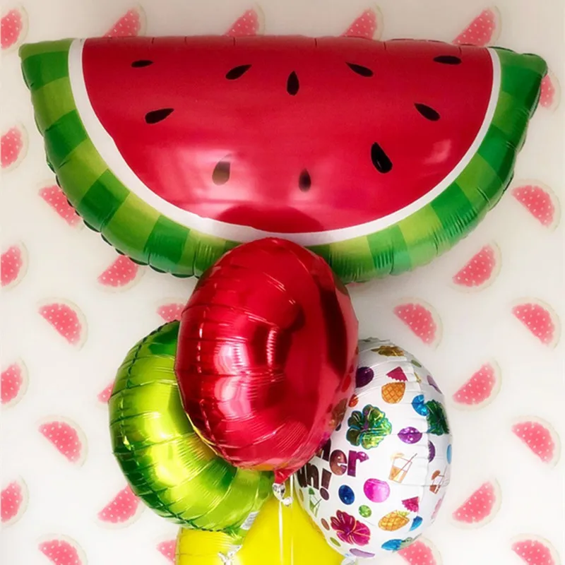 6pcs Watermelon Foil Balloons Birthday Wedding Melon Theme Party Decoration Baby Shower Summer Fruit Helium Backdrop Globos