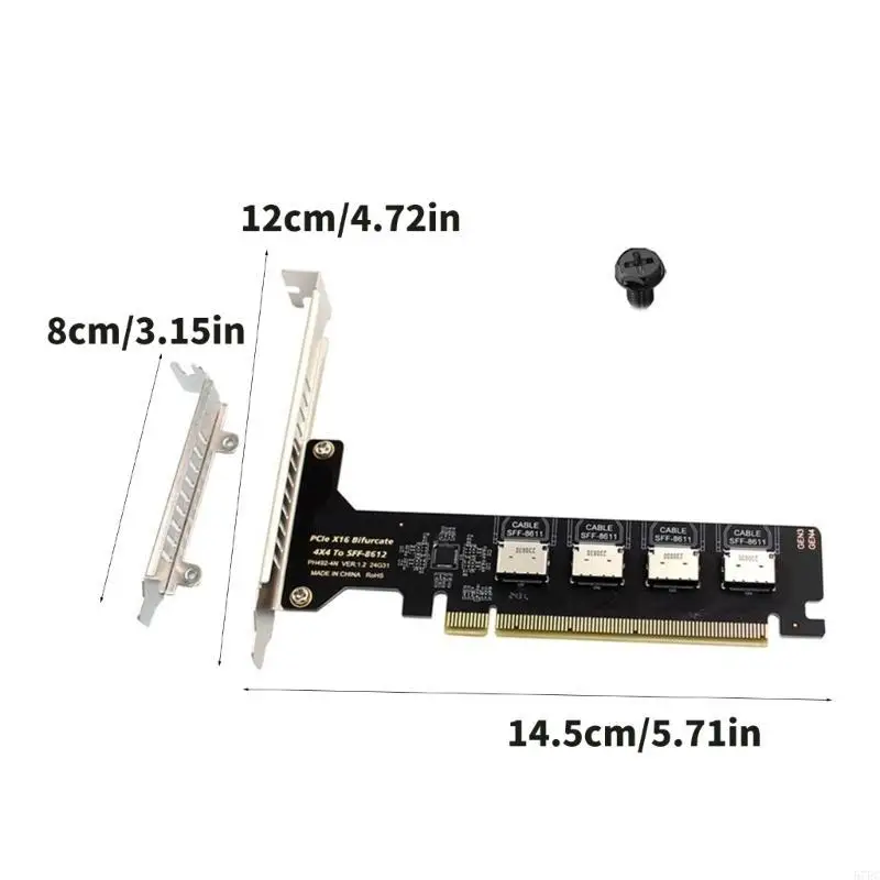 PCIE X16-4 PORT OCULINK SFF 8612 Адаптер для дисков.