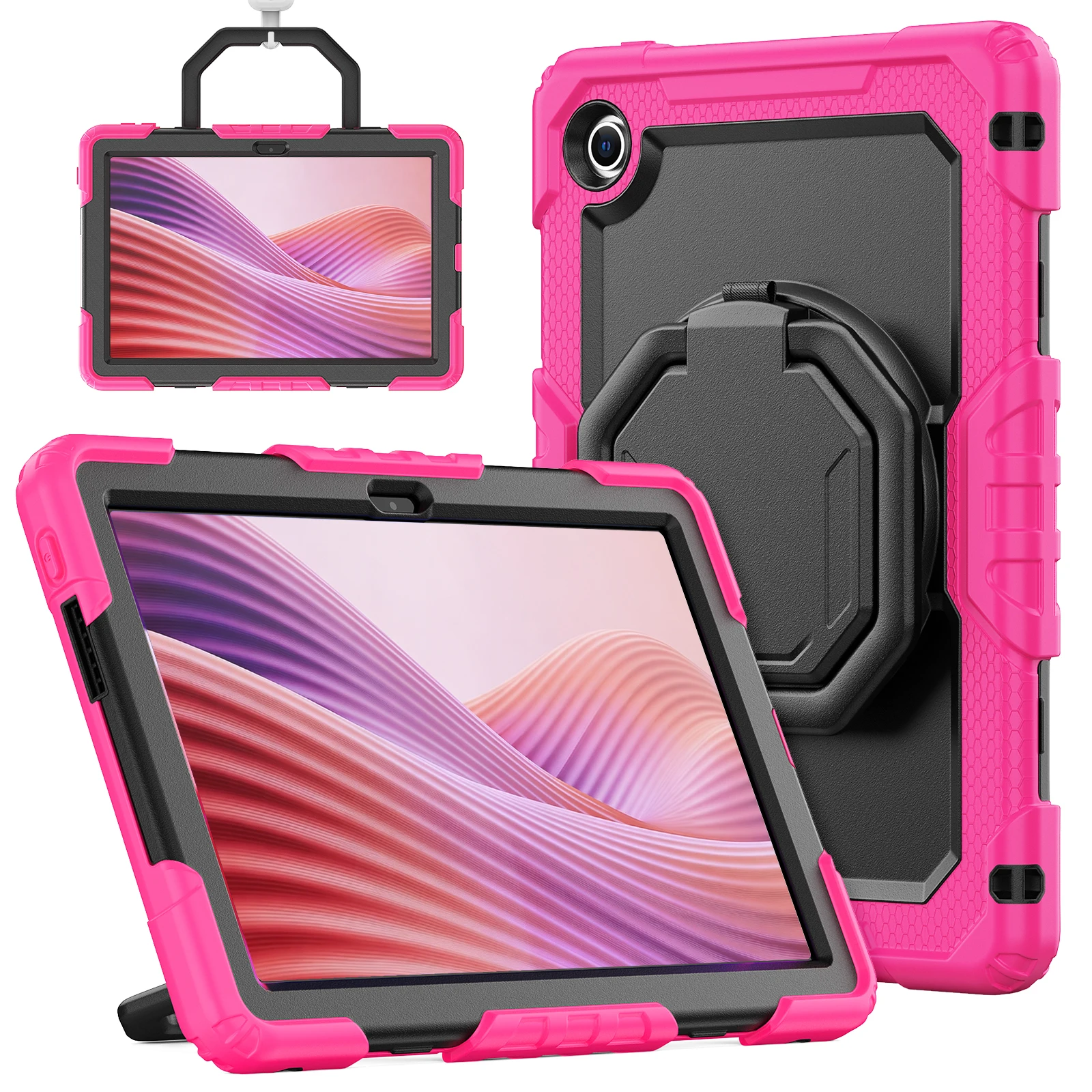 

Rotating Stand Case Universal For Lenovo Tab 10.1 2025 K10C TB311XU TB311FU 10.1" Hybrid Cover With Handle Grip Shoulder Strap
