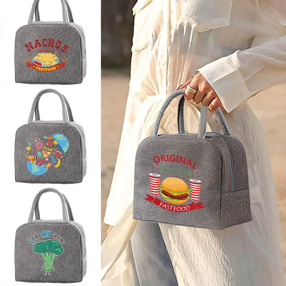 

Cooler Bag Thermal Portable Zipper Closed Lunch Bags for Women Convenient Lunch Box Tote Food Print Bags Dinner Container Tote