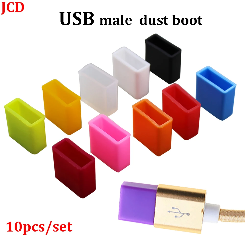 Silicone Stopper Cap para cabo de carregamento, macho Dust Plug, Capa Anti-Poeira, Transferência de Dados, USB Protector, 10PCs