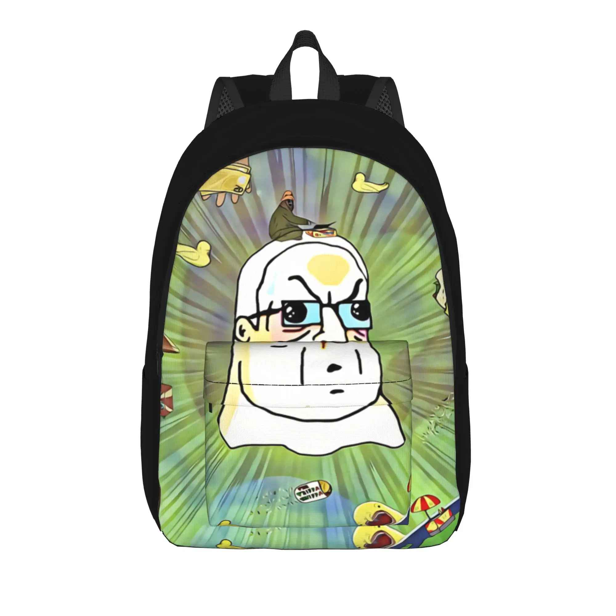 The Big Lez Show Schoolbag Back to school season simple square character    Adjustable Strap Backpack