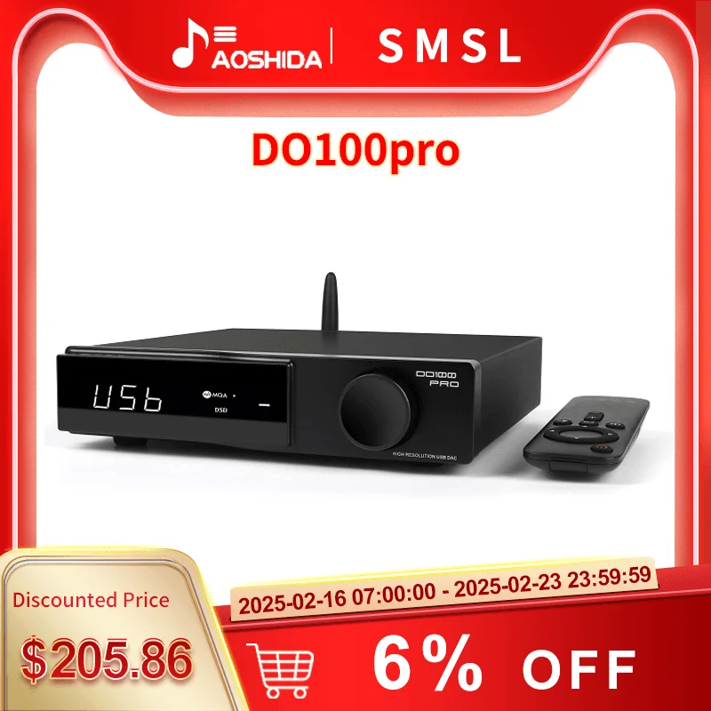 SMSL DO100 Pro Hi-Res MQA DAC Dual ES9039Q2M Decoder Bluetooth5.1 DSD512 OPA1612 HDMI-ARC High End Digital DAC For PS5 DO100pro