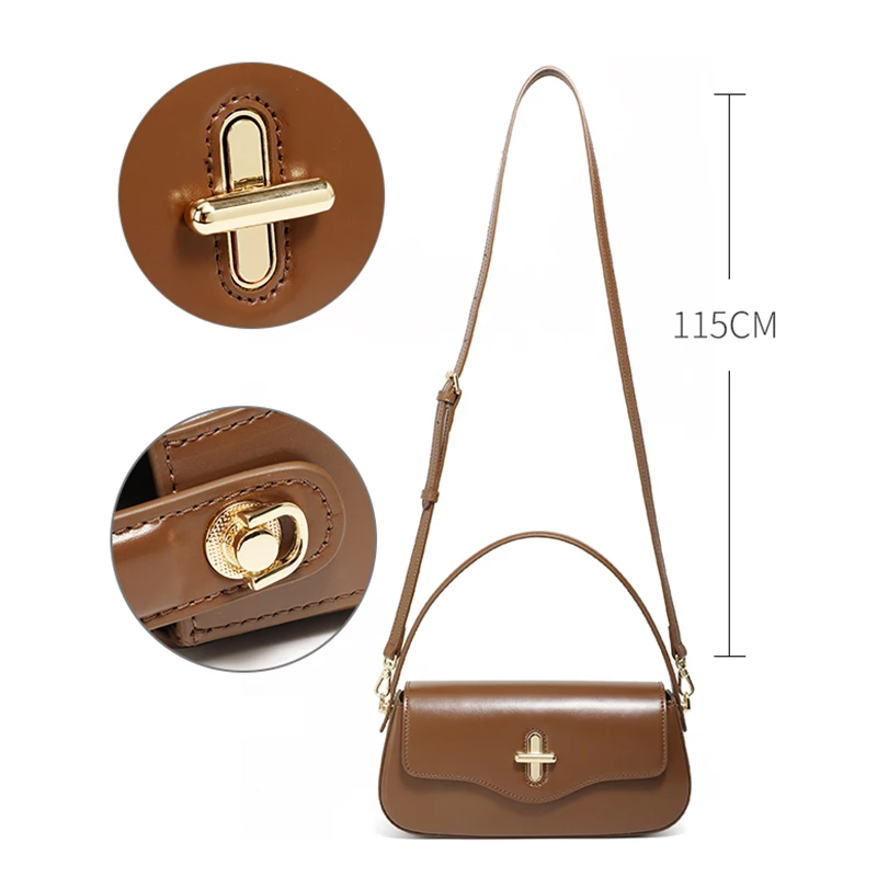 2025 New Genuine Leather Women\'s Bag Luxury Stick Bag Senior Designer Shoulder Bag Fashion Handbag Commuter