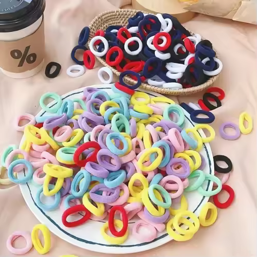 50Pcs/bag Colorful Basic Nylon Ealstic Hair Ties for Girls Ponytail Hold Scrunchie Rubber Band Kid Fashion Hair Accessories - Image 5