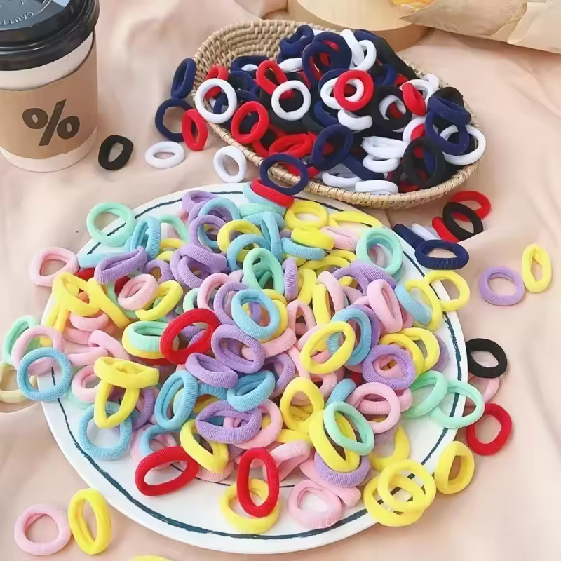 50Pcs/bag Colorful Basic Nylon Ealstic Hair Ties for Girls Ponytail Hold Scrunchie Rubber Band Kid Fashion Hair Accessories - Image 5
