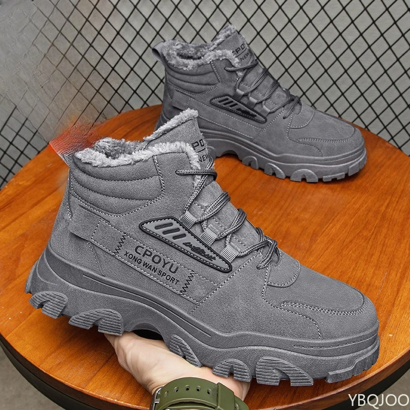 가을 겨울 신상 패셔너블 다용도 하이탑 남성 신발 새로운 따뜻한 면화 부츠 편안한 캐주얼 미니멀리스트 남성 부츠