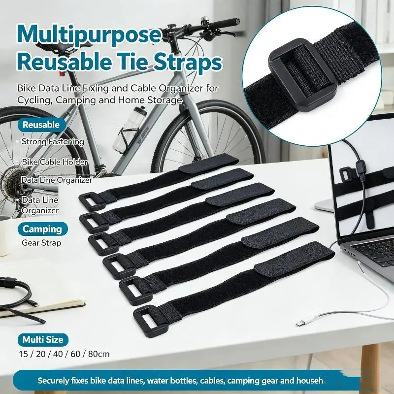 10Pcs Adjustable Reusable Nylon Zip Ties Hook and Loop Fastener Tie-downs for School Office Stationery Bundling Storage