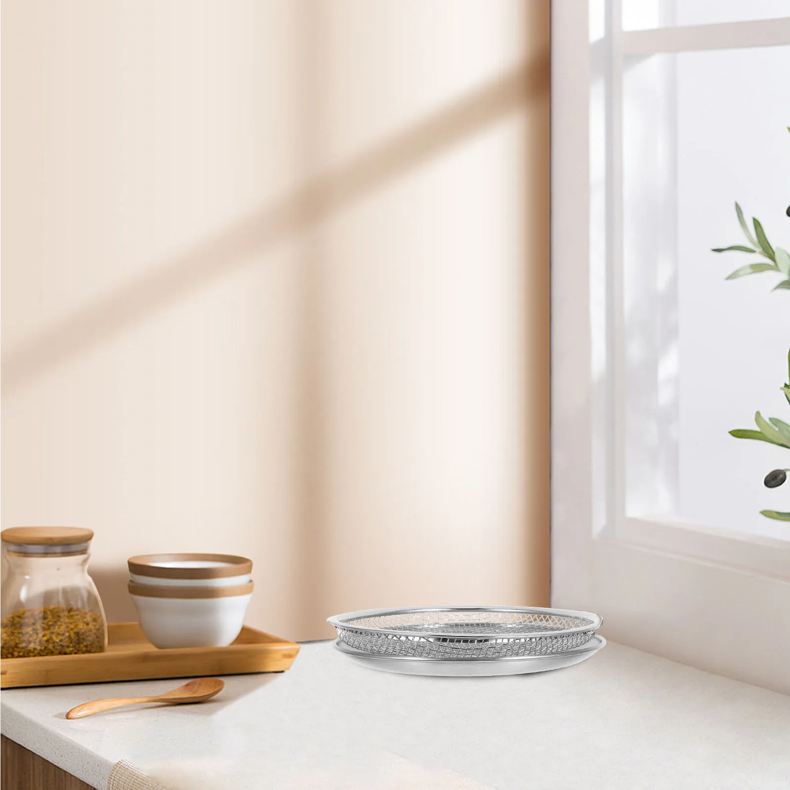 

1Set Stainless Steel Oil Filter Tray Fry Basket Mesh Strainer Kitchen Frying Oil Drain Rack Food Drain Pan Deep Frying Basket