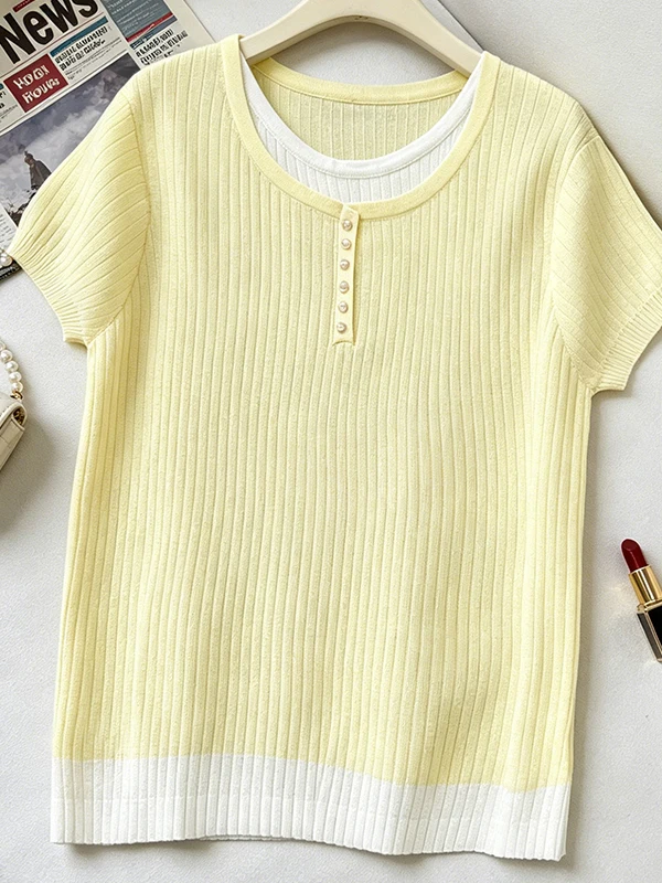 

plus Size Women's Summer T-Shirt Loose Fit Casual Style Short Sleeve round Neck Breathable Comfortable Viscose Fiber Blend