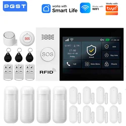 Tuya SmartLife APP alarma de casa 2G Wifi GSM sistema de seguridad para el hogar Detector de humo alarma antirrobo con Sensor de movimiento