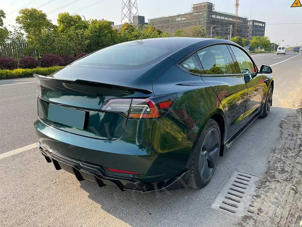 Rear Bumper Lip Chin Spoiler  ABS Gloss Black Rear Bumper Lip Diffuser Splitters Spoiler Body Kits Tuning For Tesla Model 3