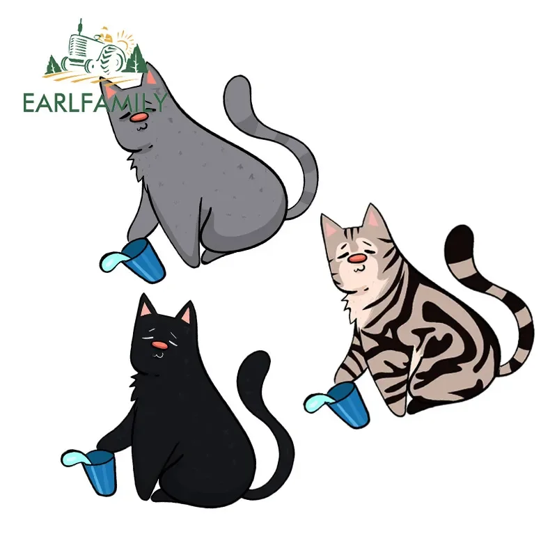 EARLFAMILY 13cm For American Shorthair Cat Car Stickers Graffiti Creative Decals Funny Laptop Motorcycle Decor Car Styling